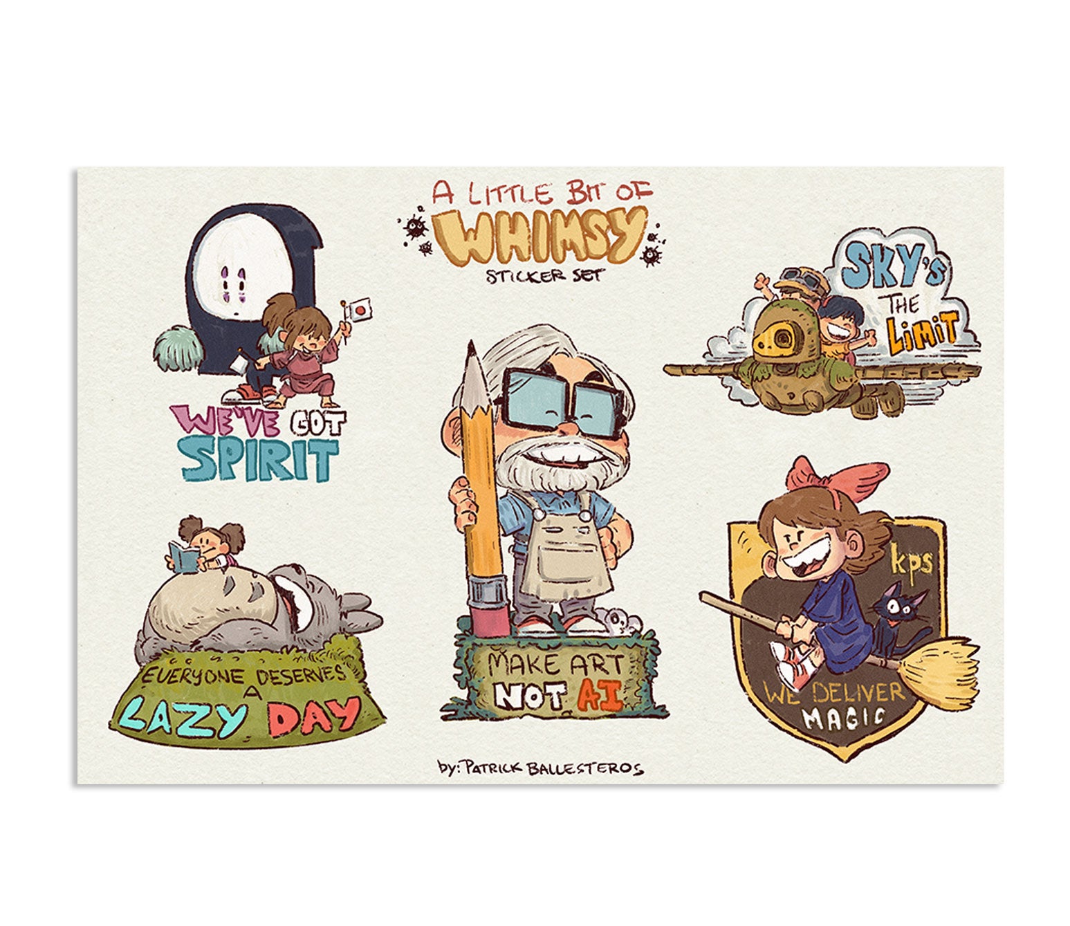 Whimsy Patrick A LITTLE BIT OF WHIMSY-Sticker Set – Patrick Ballesteros Art